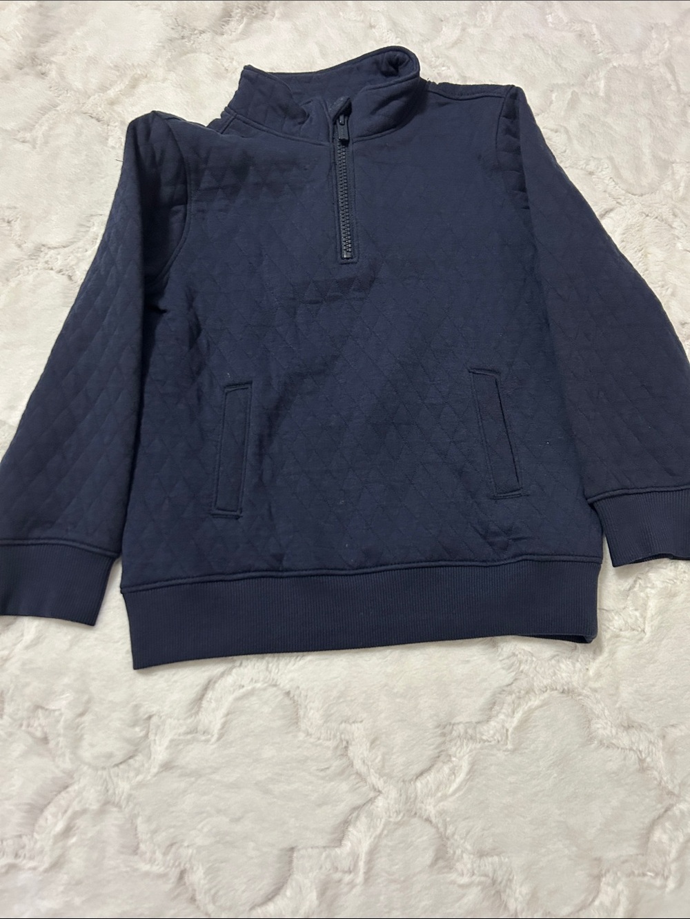 Old Navy Quilted Navy Half-Zip Pullover